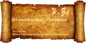 Wiesenberger Zsigmond névjegykártya